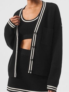 ALO Yoga tennis club sweater knit cardigan
